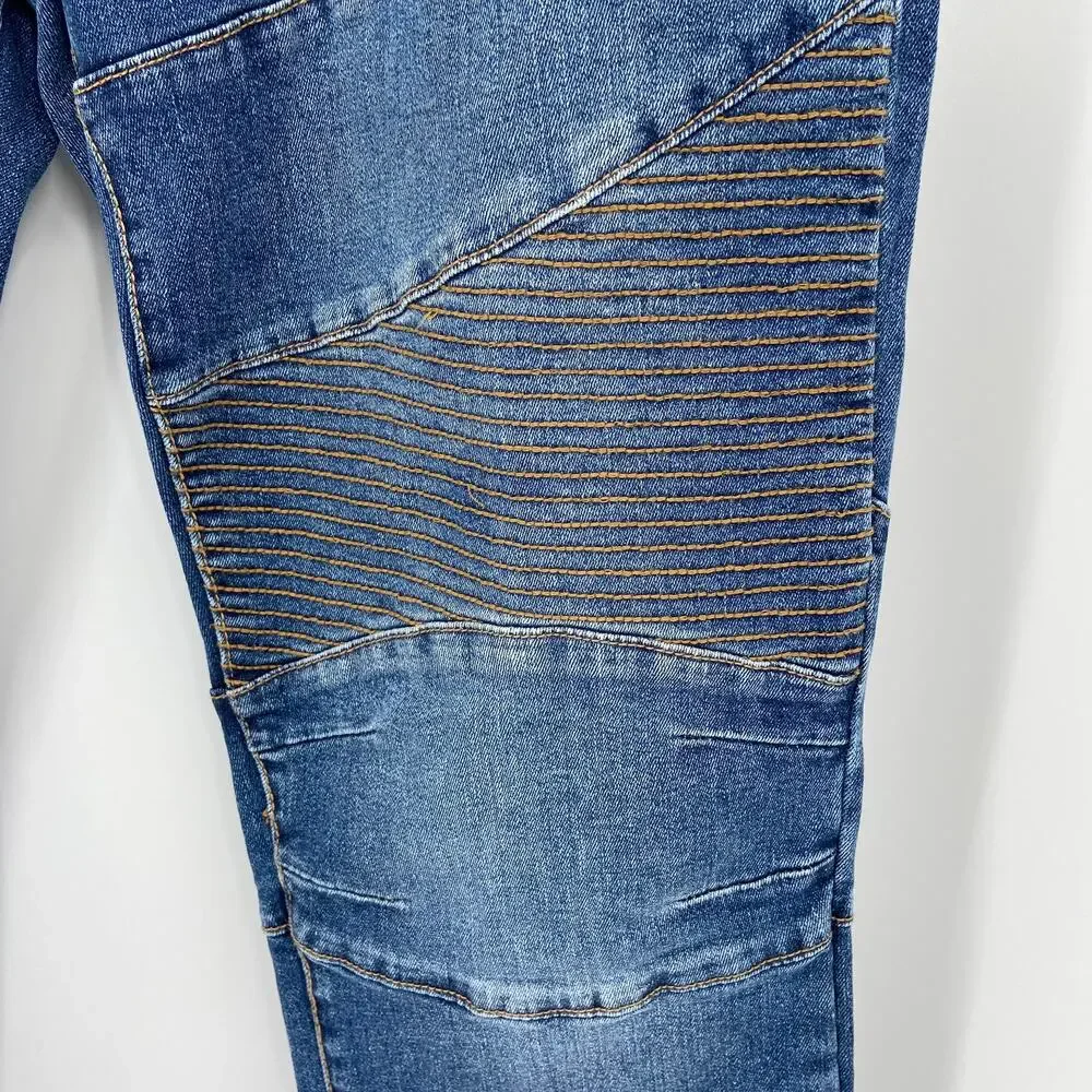 True Religion Jeans Mens Size 36 Rocco Moto‎ Med Sonic Indigo Stretch